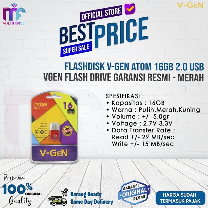 

Flashdisk V-GeN Atom 16GB 2.0 USB VGeN Flash Drive Garansi Resmi