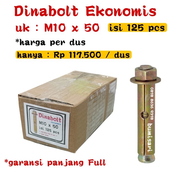 Dinabolt 10 X 50 / Dynabolt 10 X 50 ( Panjang 5 Cm ) - Per Dus Ekonos