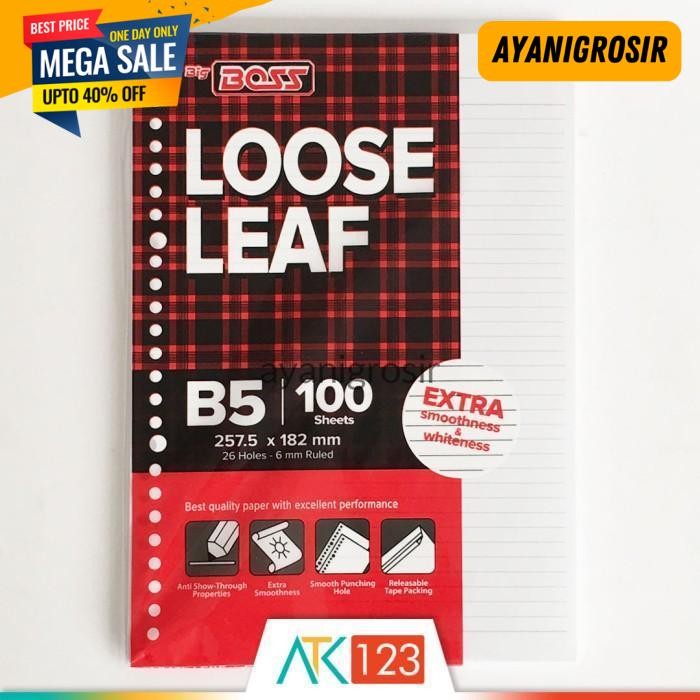 

GRATIS ONGKIR LOOSE LEAF BIG BOSS B5 , 26 HOLES - GARIS ISI 100 LEMBAR BY AYANI GROSIR !!