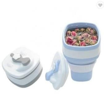 GELAS LIPAT GELAS SILIKON COLLAPSIBLE COFFEE CUP 300 ML BENTUK PERSEGI PS99