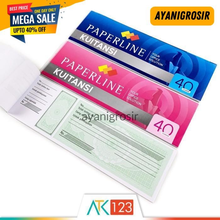 

PALING MURAH KWITANSI / KUITANSI PAPERLINE SEDANG (KT 40 T) ISI 40 LEMBAR BY AYANI GROSIR !!