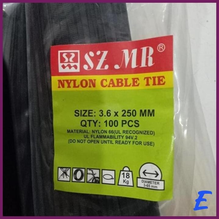 

| MAL | KABEL TIS NAYLON CABLE TIES PENGIKAT 3,6 X 250 SZMR 3,6X250 25CM TIE