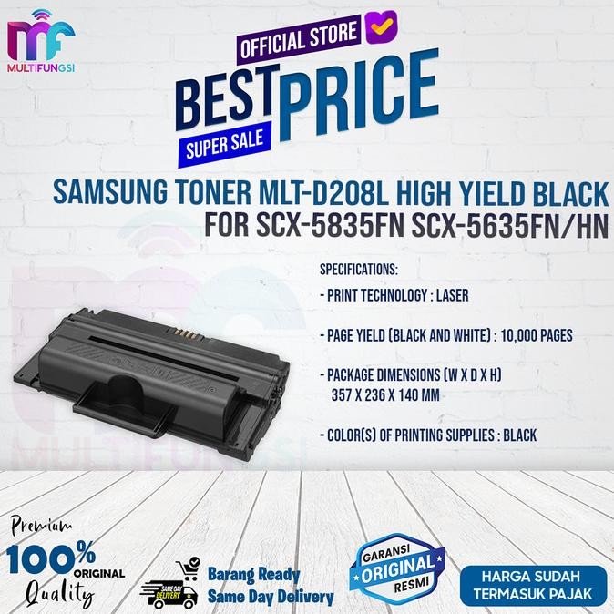 

Samsung Toner MLT-D208L High Yield Black for SCX-5835FN SCX-5635FN/HN