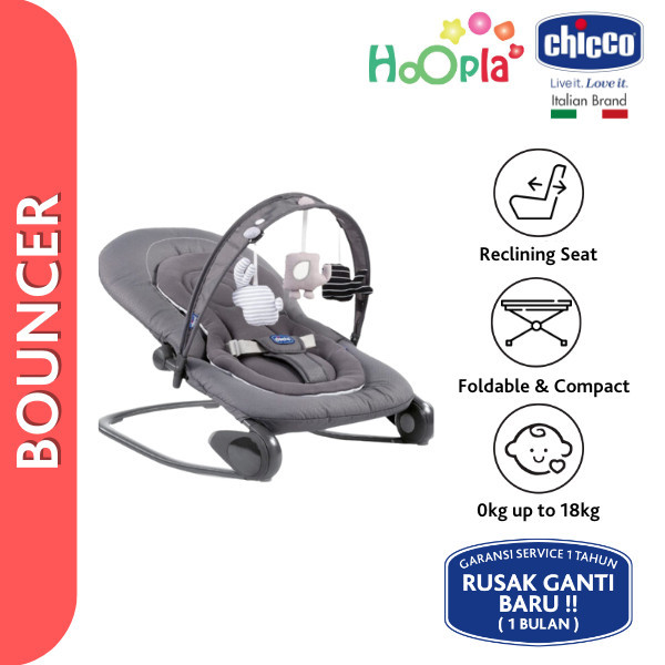 Chicco Hoopla Baby Bouncer - Moon Grey / Kursi Bayi Kursi Goyang Bayi