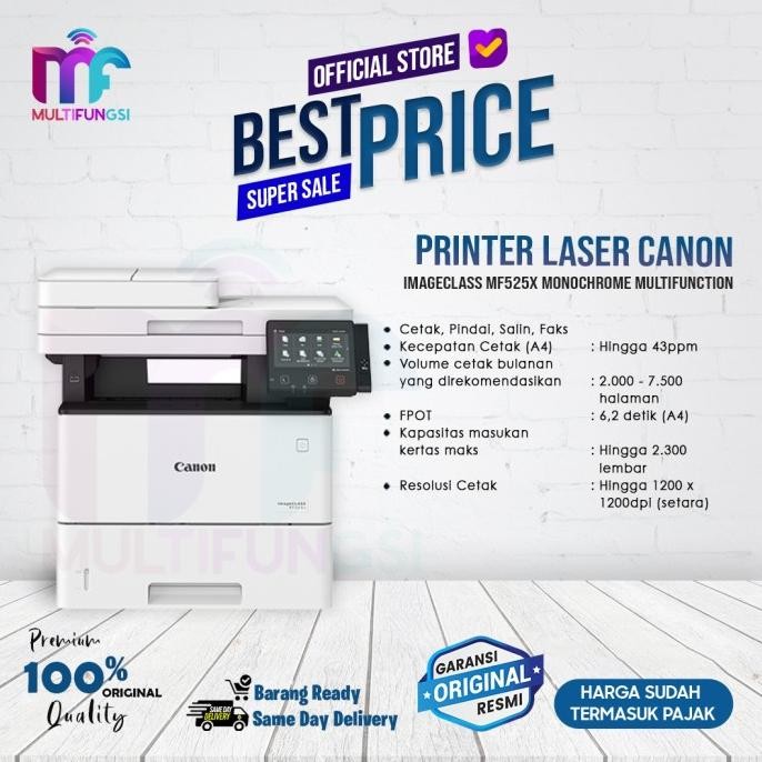 

Printer Laser Canon imageCLASS MF525x Monochrome Multifunction ADF