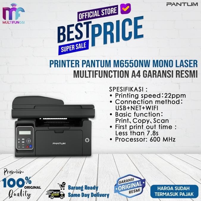 

Printer Pantum M6550NW Mono Laser Multifunction A4 Garansi Resmi