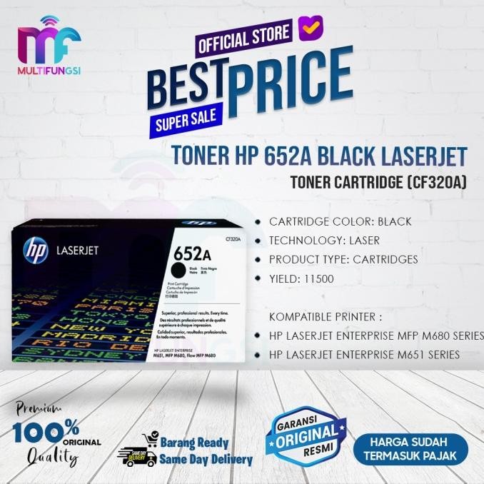 

Toner HP 652A Black LaserJet Toner Cartridge (CF320A) Garansi Resmi