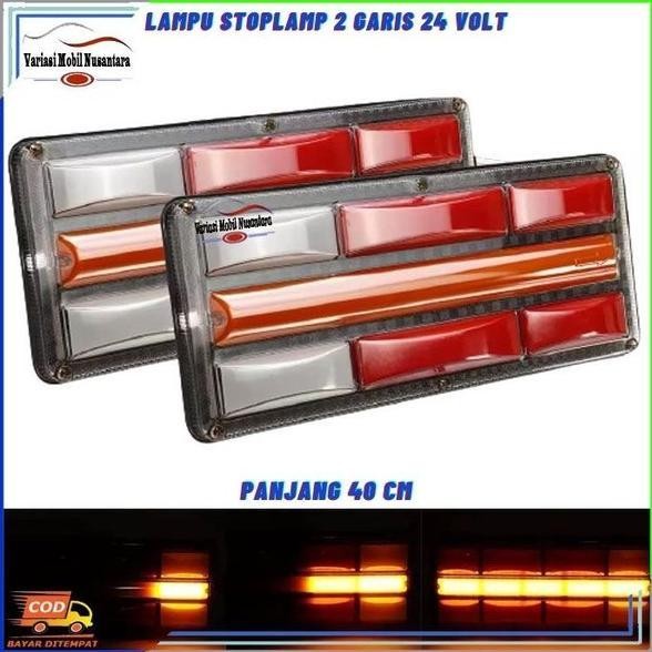 Lampu Stop Lamp Led Stoplamp Rem Belakang 2 Garis Running Variasi Mobil Truk Truck Canter Dyna 24 Vo