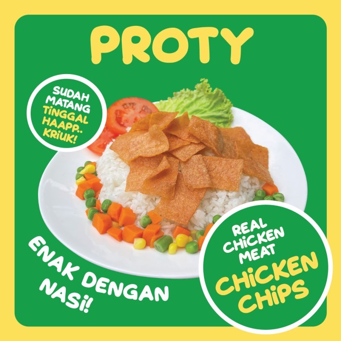 

Ready Gas!!! Snack Anak Sehat Proty Chicken Chips Ori(2 Pcs)+Keju(2 Pcs)+Rumputlaut (2 Pcs) Cemilan