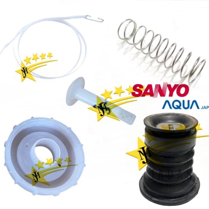 SEAL KARET + TUTUP PEMBUANGAN MESIN CUCI SANYO AQUA 2 TABUNG
