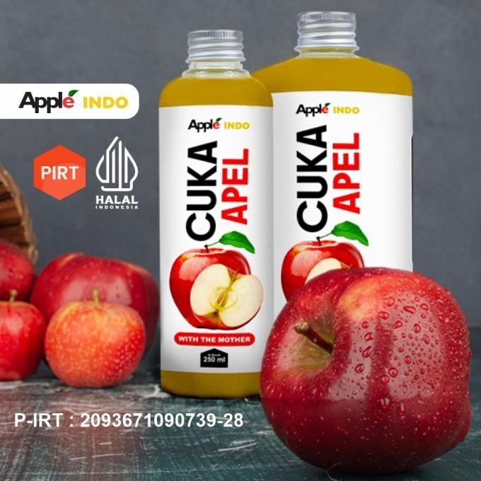 

Apple Indo - Cuka Apel Original Untuk Diet 1 Liter - Organic Apple Cider Vinegar Premium With Mother