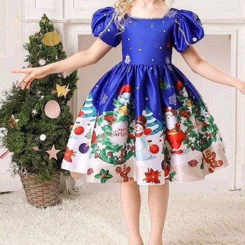 2-10Y / DRESS NATAL ANAK / DRESS NATAL MURAH / DRESS NATAL REMAJA / BAJU NATAL ANAK PEREMPUAN / GAUN