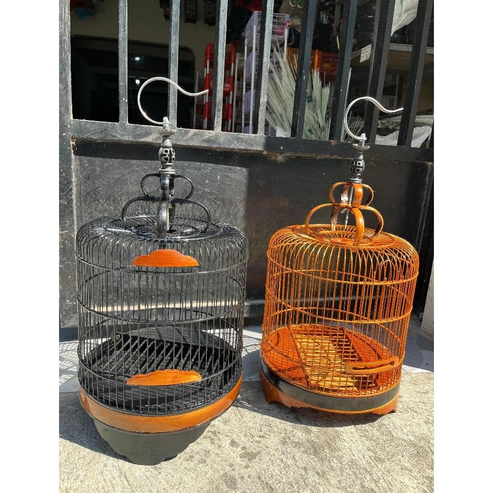 SANGKAR CUNGKOK BULAT MATANG SANGKAR KECIL BURUNG PLECI KONIN DIAMETER 28 CM TINGGI 29 CM BAHAN FULL