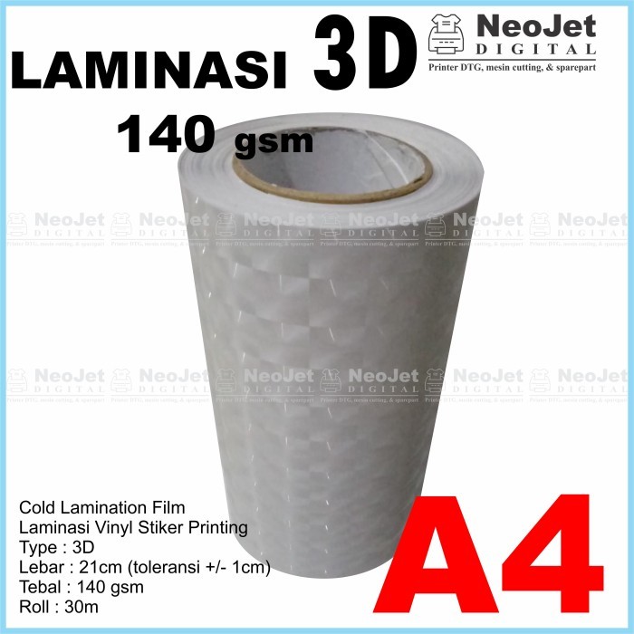 

Laminasi 3D Dingin Laminating Tiga Dimensi Efek Hologram A4 140gsm 30m