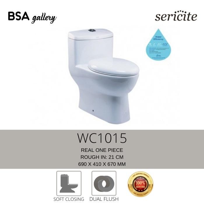 Kloset Duduk Monoblok Sericite Wc1015 Dual Flush Soft Closing / Wc 1015