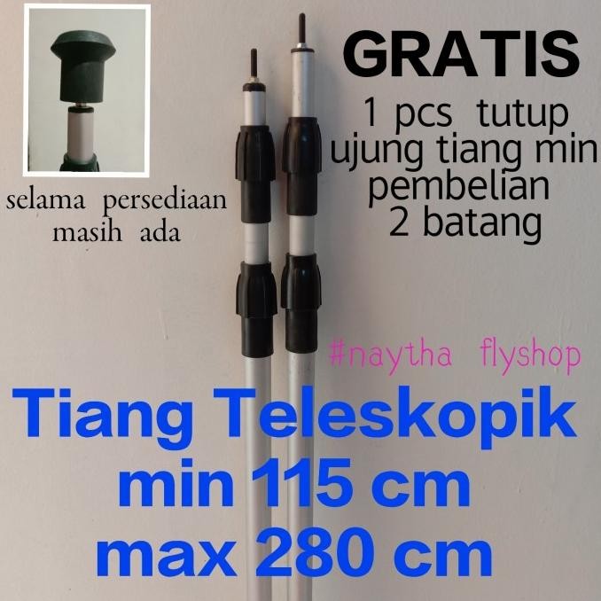 Tiang Flysheet Teleskopik 2 Konektor
