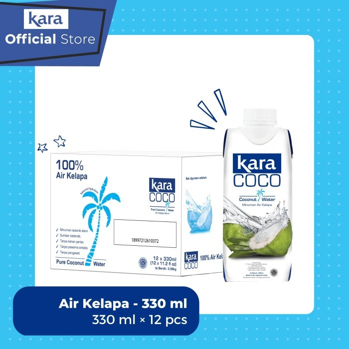 

Terlaris Kara Coco Air Kelapa Asli (Pure Coconut Water) 330 Ml - 1Carton/12Pcs