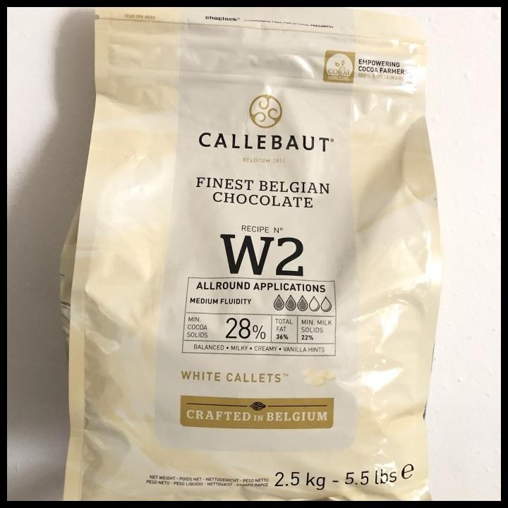 

2,5 KG WHITE CHOCOLATE CALLEBAUT W2 / 2,5 KG CALLEBAUT WHITE CHOCOLATE