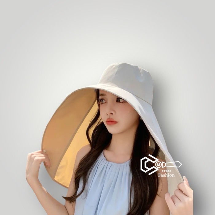 Topi Wanita Gulung Lipat Praktis Anti Uv Outdoor/Topi Pantai - Pink