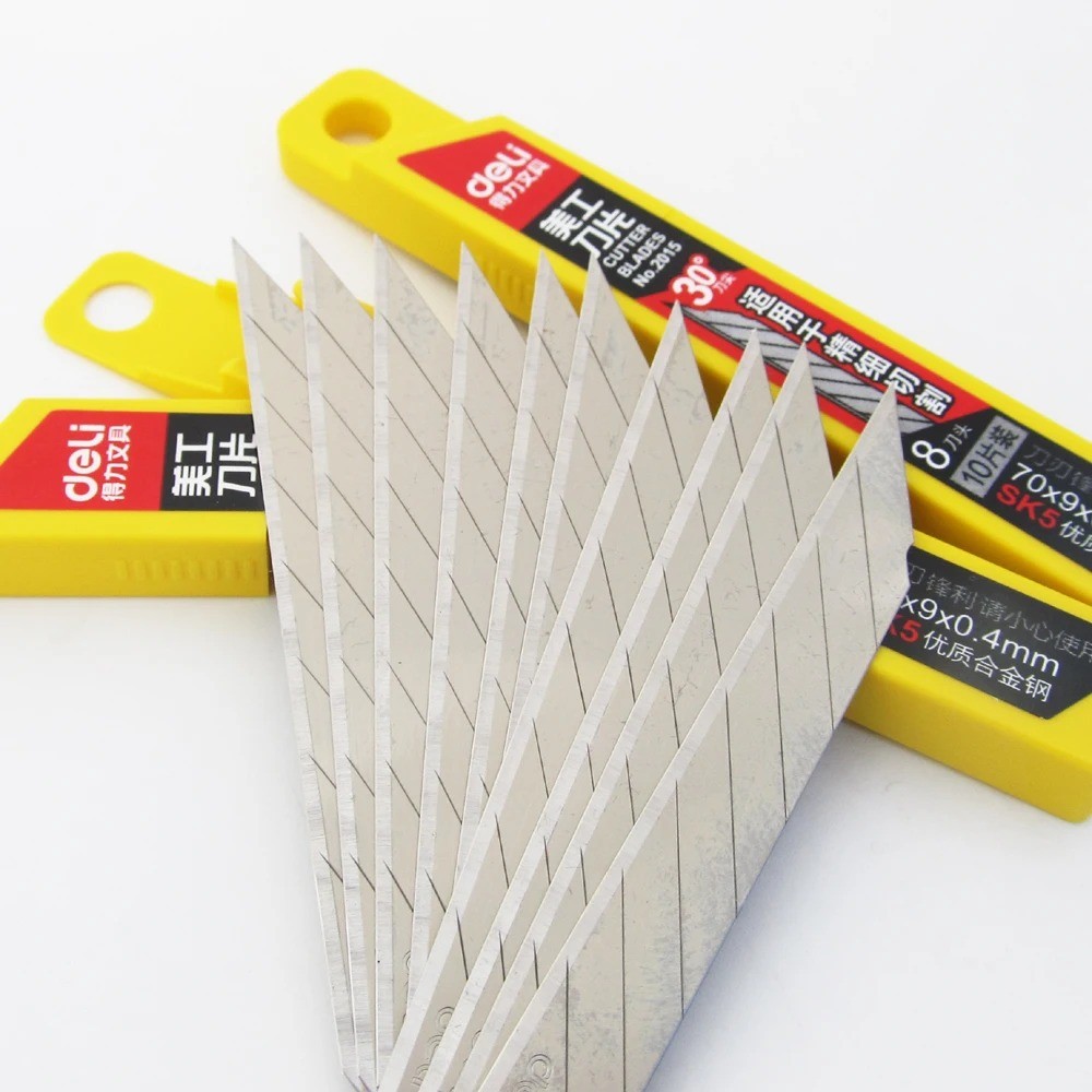 

[Great Store] Deli Mata Pisau Cutter Knife Blade Alloy Steel SK5 9mm 10 PCS - 2015