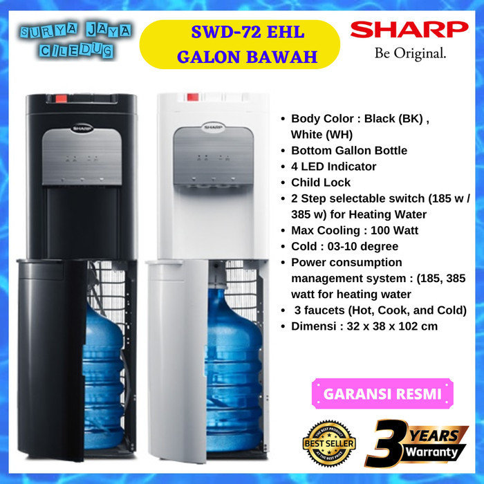 Dispenser Air Sharp SWD-72 EHL Low Watt, Galon bawah