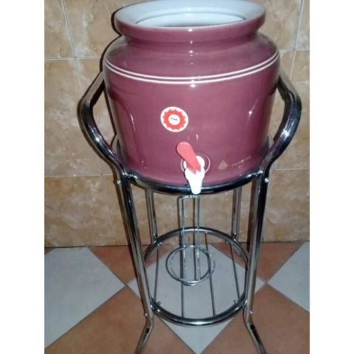 Kaki / Rak Meja Guci Air Galon Guci Galon Keramik Embos [Populer]