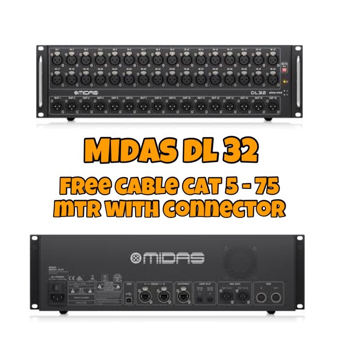 BEBAS ONGKIR - Midas DL 32 stage box digital for x32 / m32 / wing family - free cable