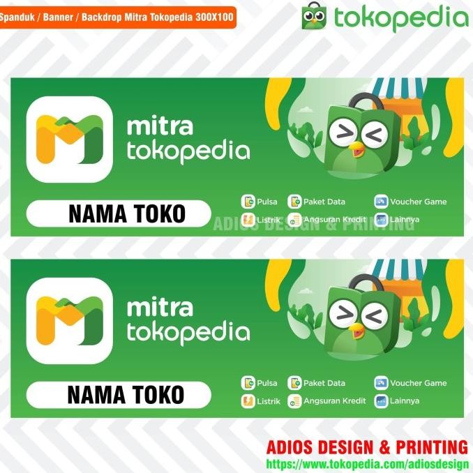 Spanduk Banner Mitra TOKOPEDIA Ukuran 300x100 cm Mantap