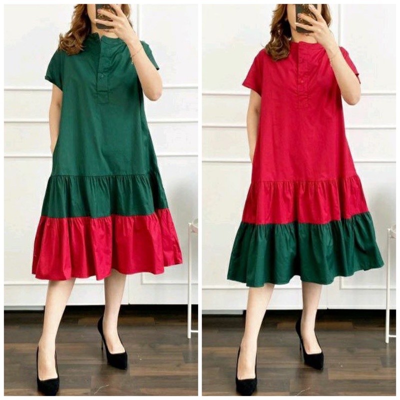 Dress Prmpuan Maxydres Mididres Terbaru 2024 Gaung Premium Wanita Dewasa Gereja Dreas Perempuan Kond