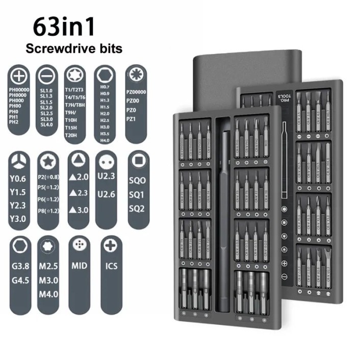 HARGA DISC - Obeng Set Magnet Torx Security PH00 PH00 Tri Wing PH1 PH2 Hex Philips