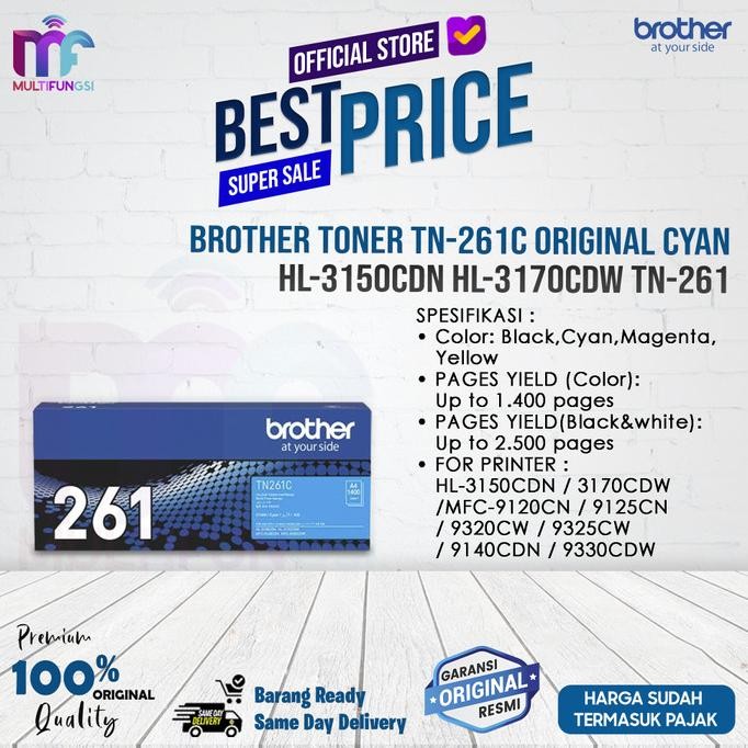 

Brother Toner TN-261C Original Cyan / HL-3150CDN HL-3170CDW TN-261