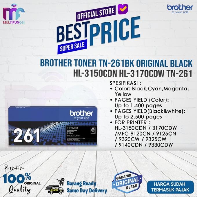 

Brother Toner TN-261BK Original Black / HL-3150CDN HL-3170CDW TN-261