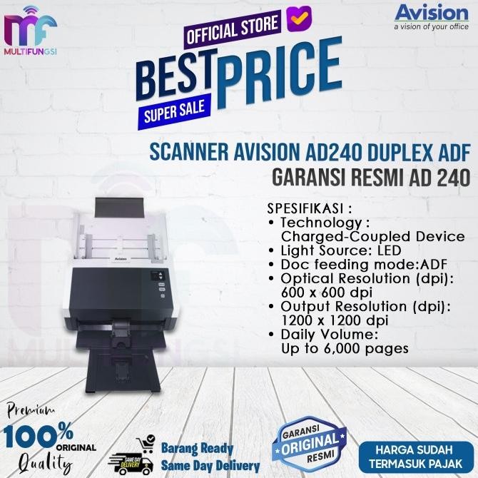 

Scanner Avision AD240 Duplex ADF Garansi Resmi AD 240