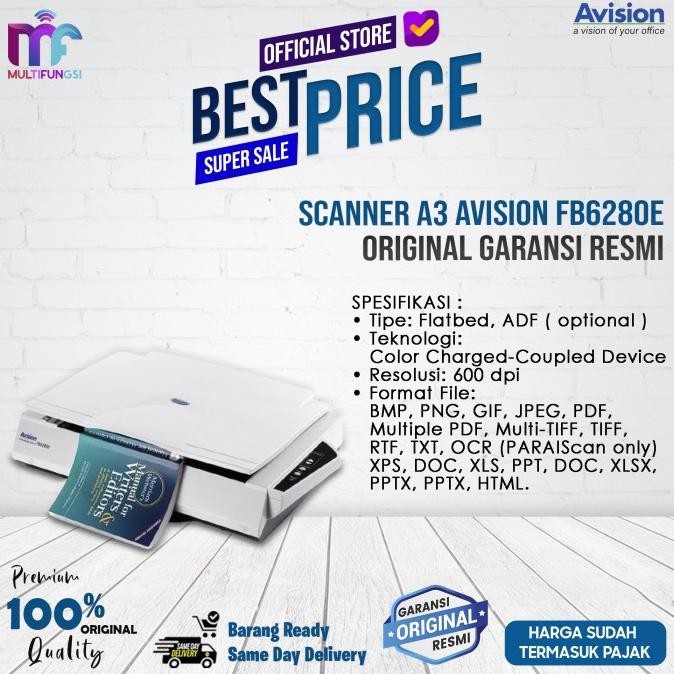 

Scanner A3 Avision FB6280E Garansi Resmi / FB 6280 E 6280E