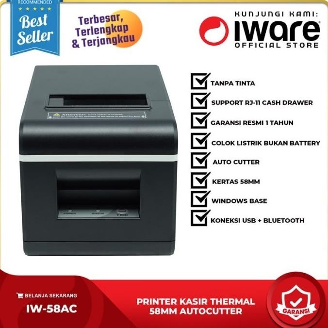 PRINTER THERMAL IWARE KASIR 58MM IWARE C-58AC USB - USB ONLY