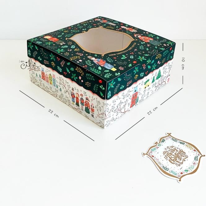 

CR - (BOX 22 x 22 x 10 cm NATAL) kotak kue kering bolu lapis toples natal christmas (10 pcs) TERLARIS