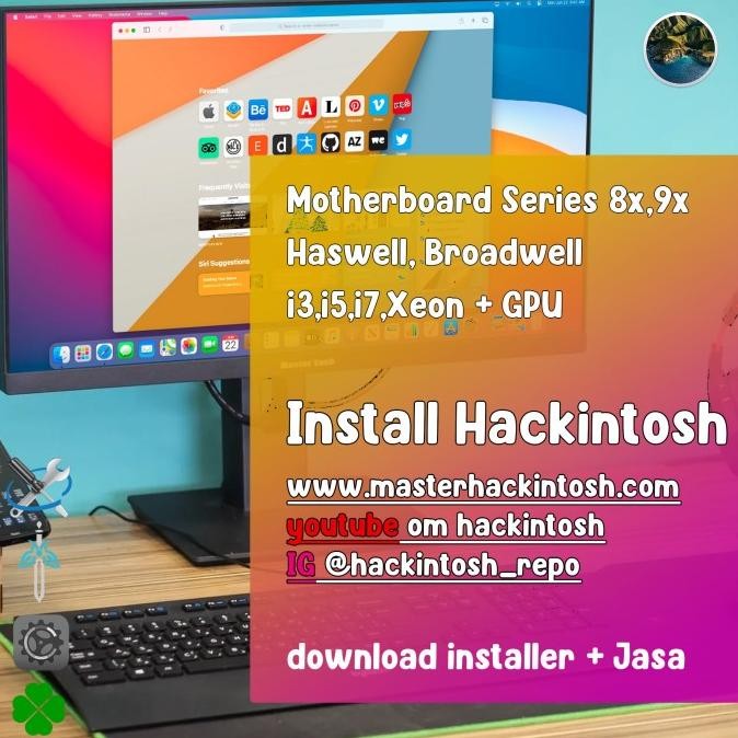 Diskon Hackintosh Bigsur 11.7 Opencore intel i3,i5,i7 Haswell,Broadwell