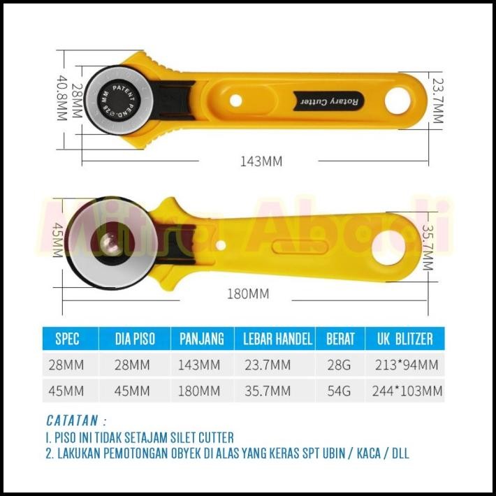 

Rotary Cutter / Pisau Putar Pemotong Kain