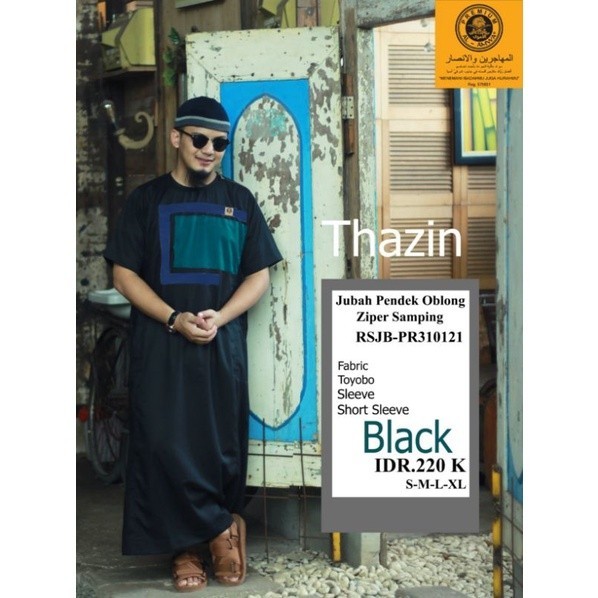 BISA BAYAR DITEMPAT Jubah Pria Dewasa-Gamis Pria Cotton CVC Rethobe Al-Amwa - Hitam, S