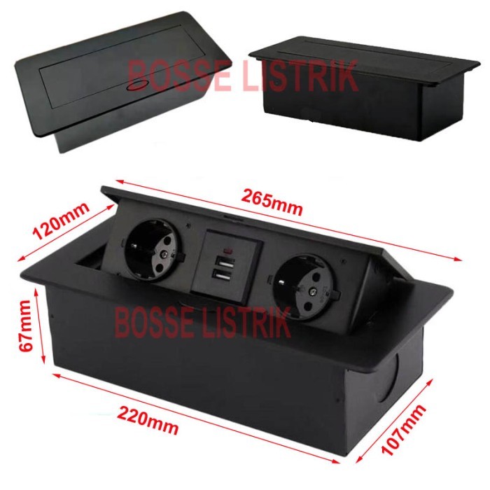 Stop Kontak Tanam Meja Meeting Pop Up 2 Stop dan USB