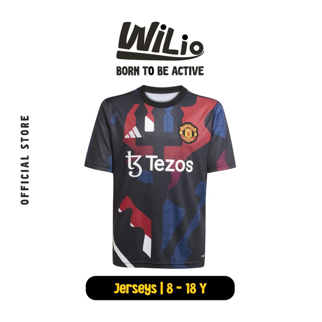 ADIDAS Manchester United MUFC 24/25 Pre-Match Jersey Kids JD7146 - Jersey Anak (Hitam)