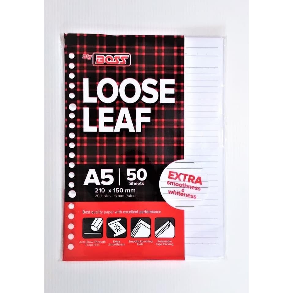 

BARU LOOSE LEAF BIG BOSS A5 BERGARIS ISI 50 LEMBAR ORIGINAL GROSIR