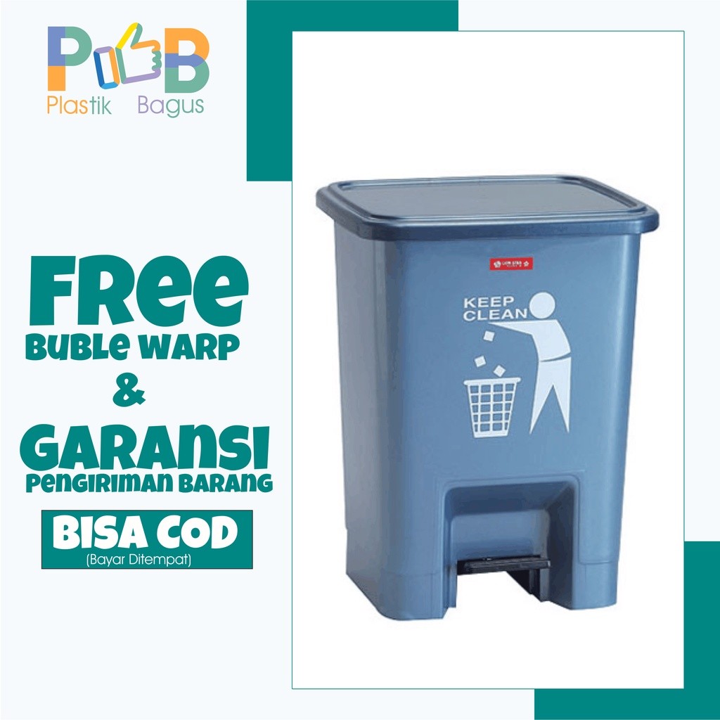 Tempat Sampah injak kotak toilet kamar mandi kantor Square Step on Dustbin 10 Liter Lion Star C13