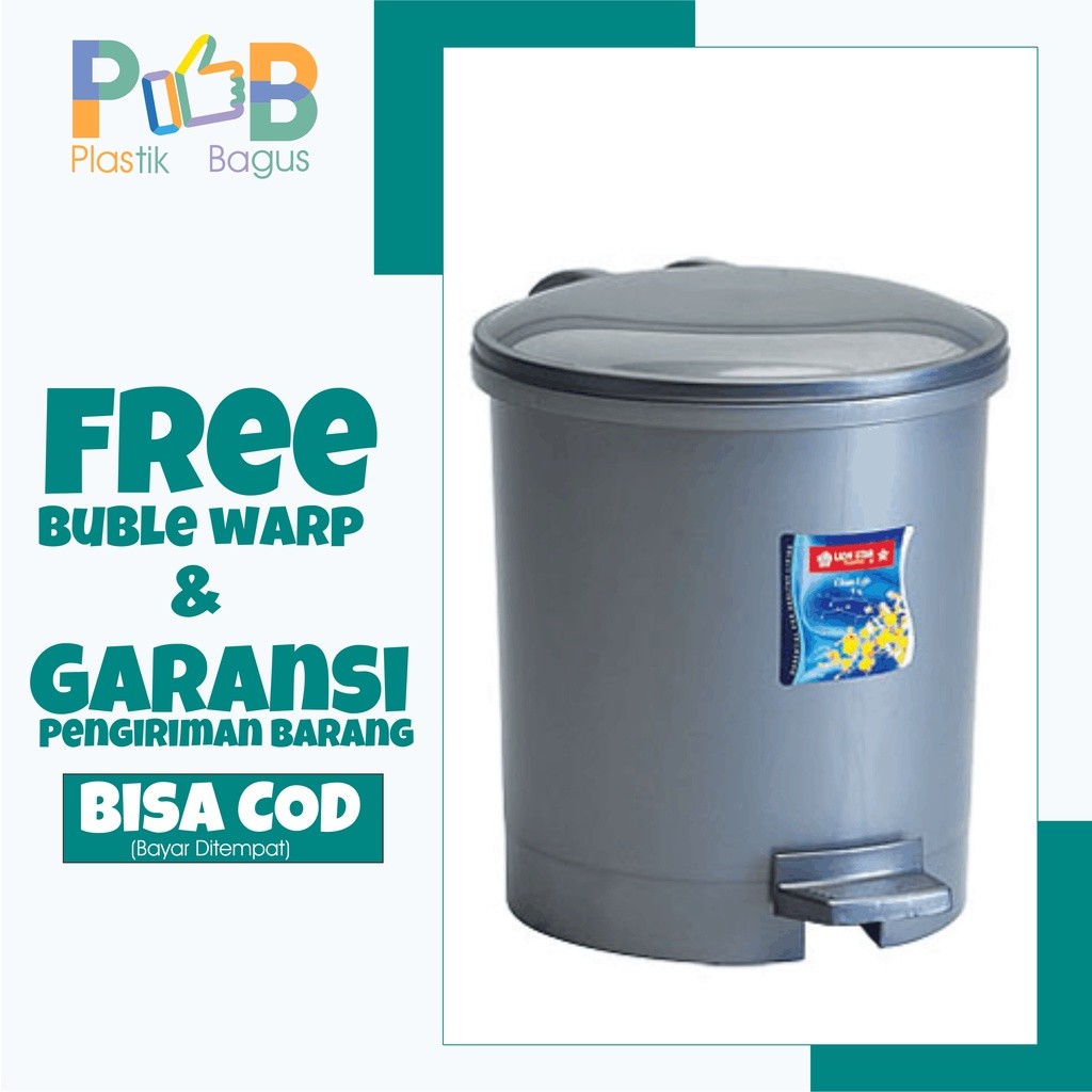 Tempat Sampah injak tong sampah injak Kotak Sampah injak Lion Star C-12 Injak Bundar 5Lt