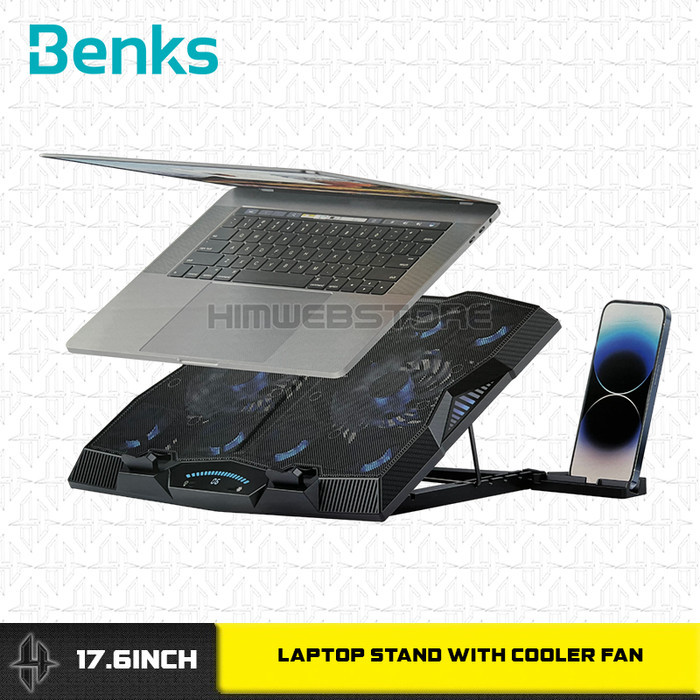 BENKS SR08 COOLING PAD FAN KIPAS PENDINGIN HOLDER STAND LAPTOP GAMING
