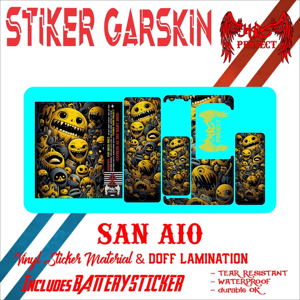 

Stiker San Aio Best Seller Bonus Batterai Motif Type 5 Casing/Case Stiker Skin Wrap CUSTOM - Premium Quality