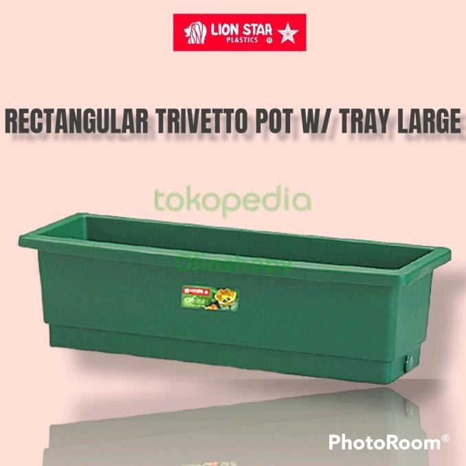 TRIVETTO POT W/ TRAY "LARGE" LION STAR/POT BUNGA PERSEGI JUMBO