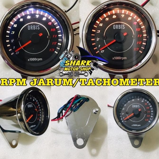 Rpm jarum analog / Tachometer motor jarum chrome