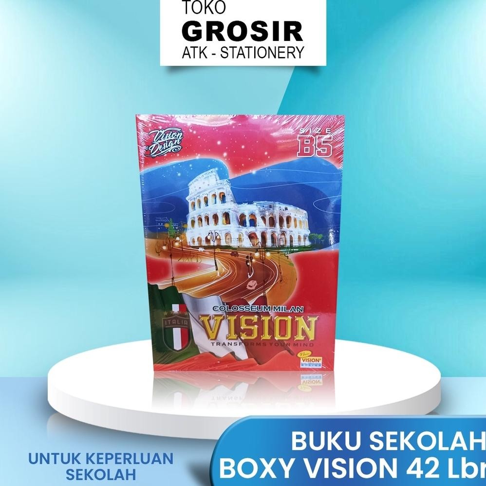 

Terlaris Buku Tulis Boxy Vision 42 Lembar 1 Pack Isi 6 Buku