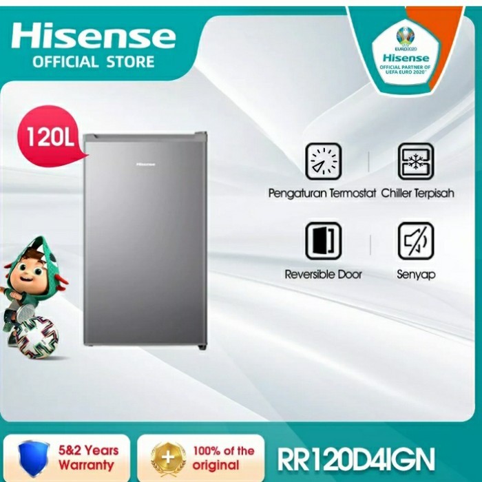 HISENSE KULKAS 1 PINTU 90 LITER RR120D4IGN